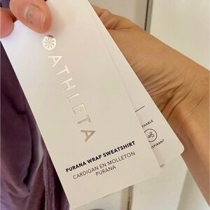 NWT Athleta Purana Wrap Sweatshirt Size Medium purple NEW